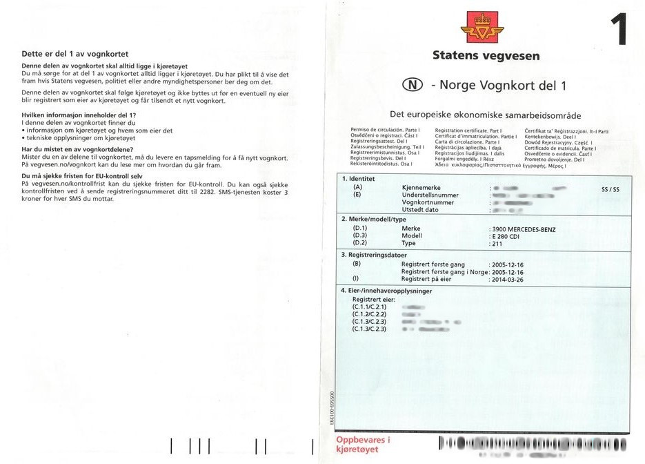 Norge Vognkort del 1.