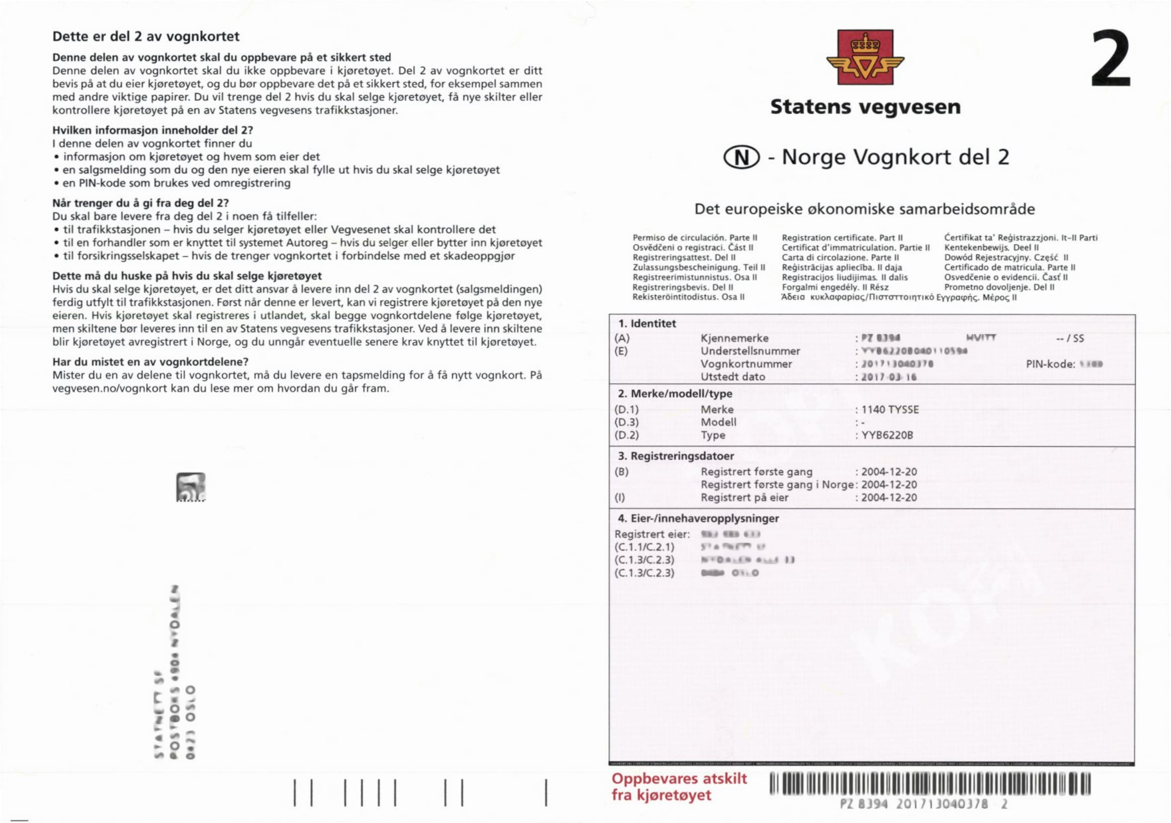 Norge Vognkort del 2.